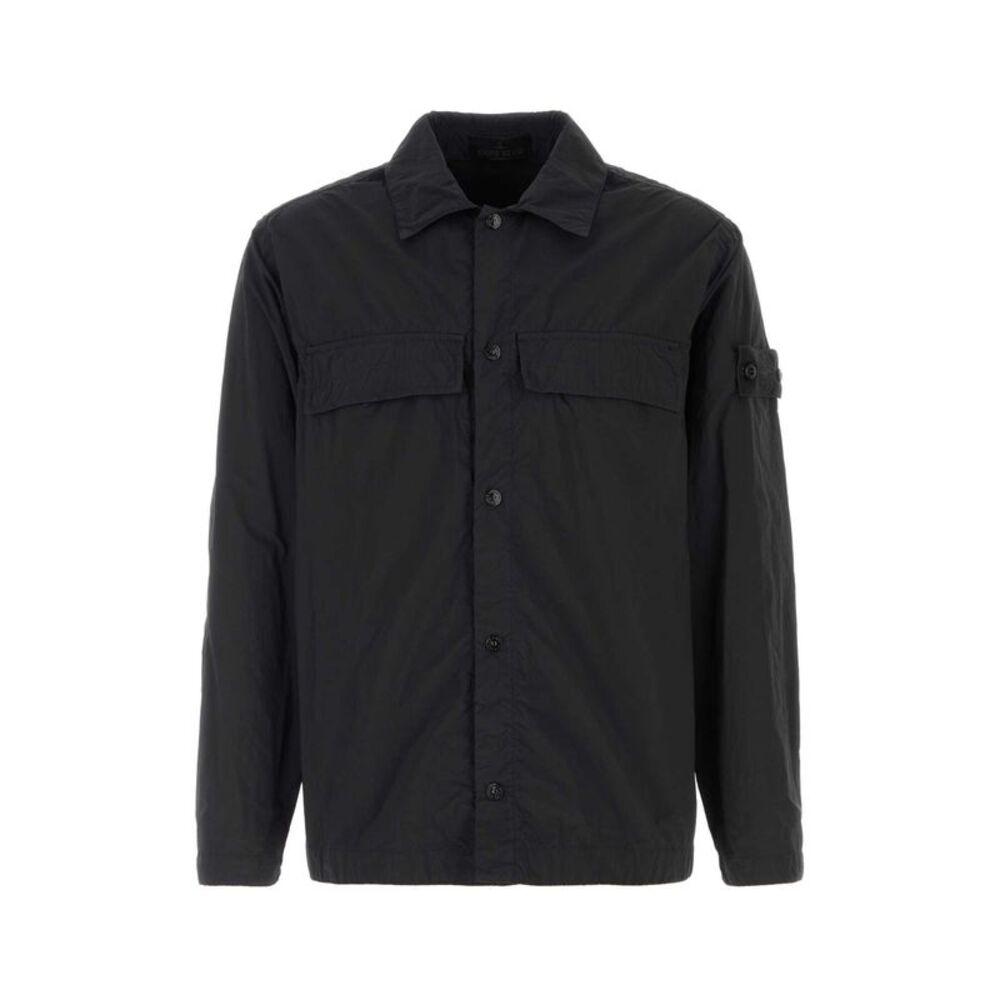Stone Island Men Black Nylon Shirt